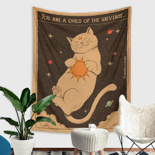 Child of Universe Cat Tapestry