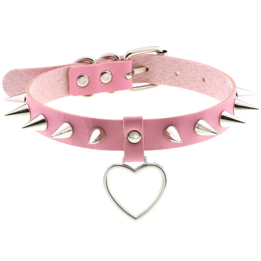 Spiked Heart Choker